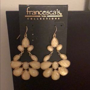 Francescas Ivory and Gold Dangle Earrings